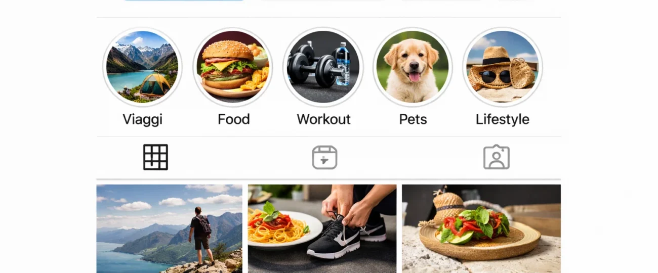 come mettere storie in evidenza nella griglia