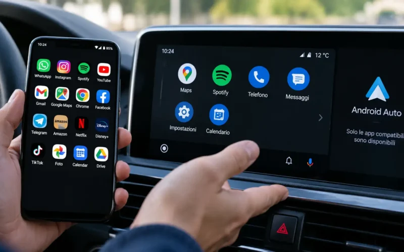 Perché Android Auto non mi fa vedere tutte le app